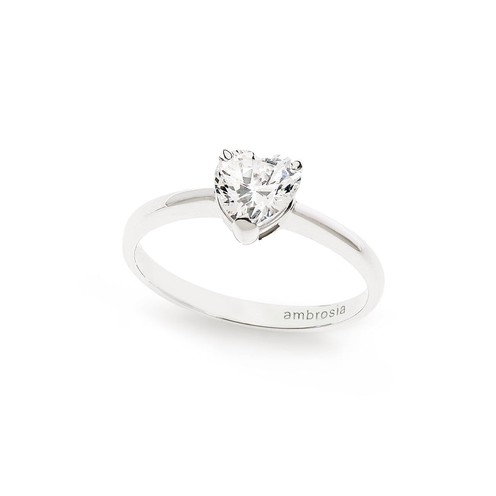 Anello Donna Ambrosia Solitario Cuore - AAZ 072 - 14
