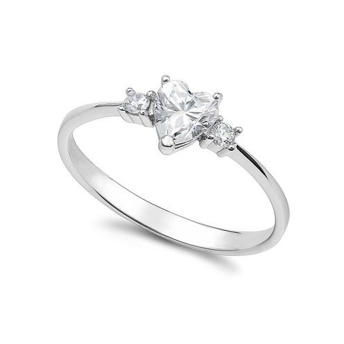 Anello Donna Ambrosia Solitario Cuore - AAZ 145 - 14