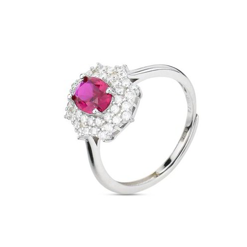 ANELLO BOCCADAMO DONNA CON CRISTALLO OVALE VERDE CHIARO CIRCONDATO DA