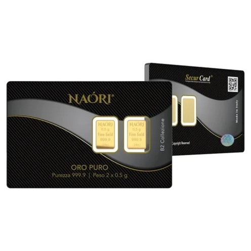 Blister Lingotti Oro 24Kt Naori 2x0.5 gr - NA0B2