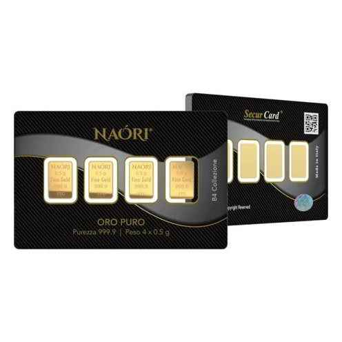 Blister Lingotti Oro 24Kt Naori 4x0.5 gr - NA0B4