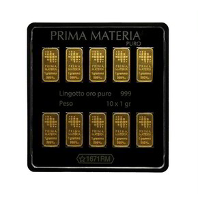 Blister Lingotti Oro 24Kt Prima Materia Puro 10x1 gr. - PMG10GR Blister Lingotti Oro 24Kt Prima Materia Puro 10x1 gr. - PMG10GR