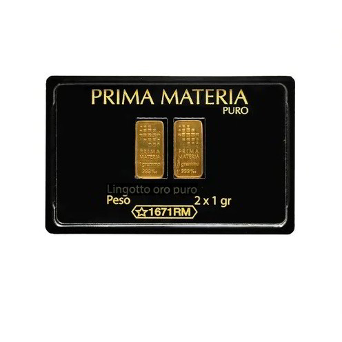 Blister Lingotti Oro 24Kt Prima Materia Puro 2x1 gr. - PMG2GR