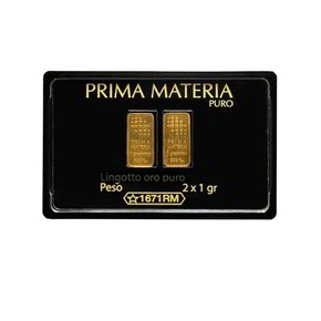 Blister Lingotti Oro 24Kt Prima Materia Puro 2x1 gr. - PMG2GR Blister Lingotti Oro 24Kt Prima Materia Puro 2x1 gr. - PMG2GR
