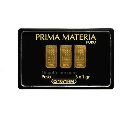 Blister Lingotti Oro 24Kt Prima Materia Puro 3x1 gr. - PMG3GR