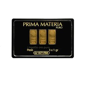 Blister Lingotti Oro 24Kt Prima Materia Puro 3x1 gr. - PMG3GR Blister Lingotti Oro 24Kt Prima Materia Puro 3x1 gr. - PMG3GR