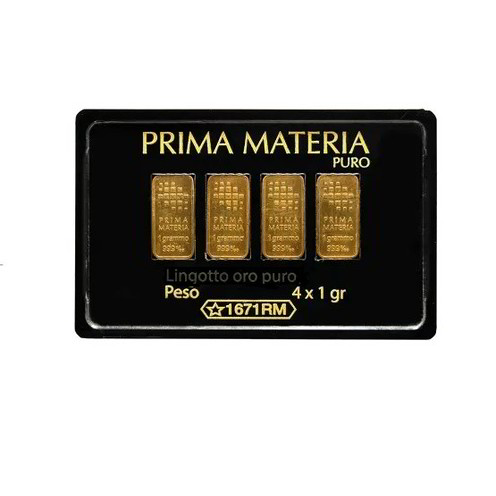 Blister Lingotti Oro 24Kt Prima Materia Puro 4x1 gr. - PMG4GR