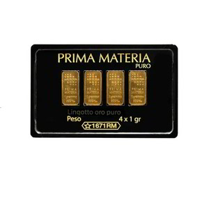 Blister Lingotti Oro 24Kt Prima Materia Puro 4x1 gr. - PMG4GR Blister Lingotti Oro 24Kt Prima Materia Puro 4x1 gr. - PMG4GR