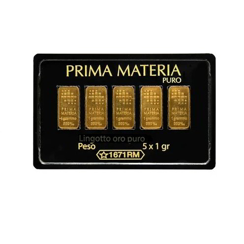 Blister Lingotti Oro 24Kt Prima Materia Puro 5x1 gr. - PMG5GR