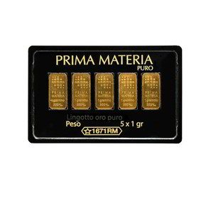 Blister Lingotti Oro 24Kt Prima Materia Puro 5x1 gr. - PMG5GR Blister Lingotti Oro 24Kt Prima Materia Puro 5x1 gr. - PMG5GR