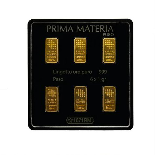 Blister Lingotti Oro 24Kt Prima Materia Puro 6x1 gr. - PMG6GR