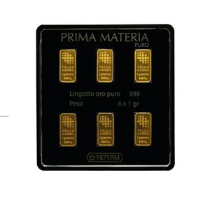 Blister Lingotti Oro 24Kt Prima Materia Puro 6x1 gr. - PMG6GR Blister Lingotti Oro 24Kt Prima Materia Puro 6x1 gr. - PMG6GR