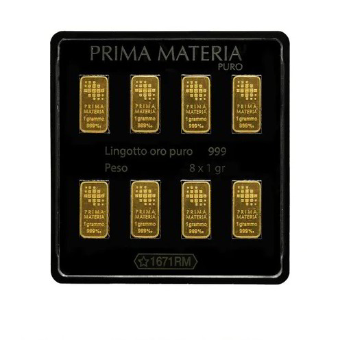 Blister Lingotti Oro 24Kt Prima Materia Puro 8x1 gr. - PMG8GR