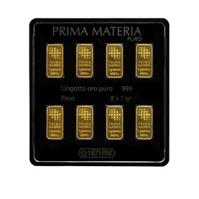 Blister Lingotti Oro 24Kt Prima Materia Puro 8x1 gr. - PMG8GR Blister Lingotti Oro 24Kt Prima Materia Puro 8x1 gr. - PMG8GR