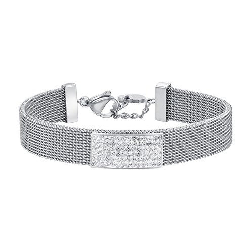 Luca Barra – Bracciale Donna In Acciaio Con Perle E Cristallo Bianco, Referenza BK2514