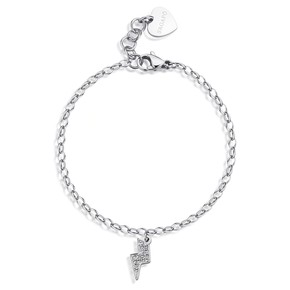 Bracciale con pietre sintetiche e dettagli oro, elegante e luminoso