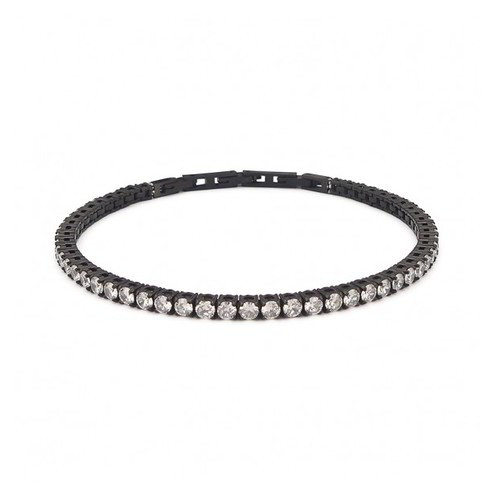 Boccadamo Bracciale Argento Laminato Rosa con Cerchi e Zirconi BR531RS