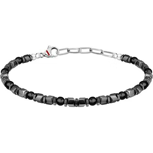 Bracciale Sector No Limits Uomo - Acciaio E Pelle, Lunghezza 22cm | Collezione BASIC