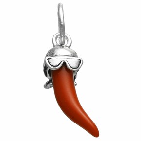 Charms Amuleti portafortuna 10991 CORNO ROSSO LAUREA GIOVANNI RASPINI -  vendita online gioielli Made in Italy