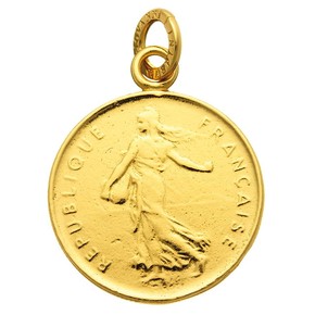 Charm Giovanni Raspini Moneta 5 Franchi Dorata - 8962