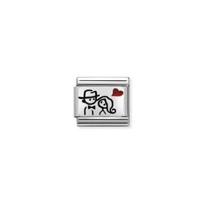 Charm Link Nomination Composable Coppia Con Cuore - 330208/10