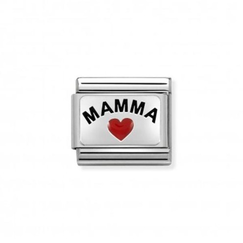Charm Link Nomination Composable Mamma Con Cuore - 330208/34