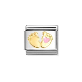 Charm Link Nomination Composable Piedino Rosa - 030272/85