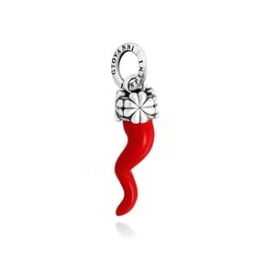 Charm Raspini Corno Quadrifoglio Rosso Piccolo - 12476