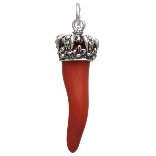 Charm Raspini Corno Rosso Corona Grande - 10989