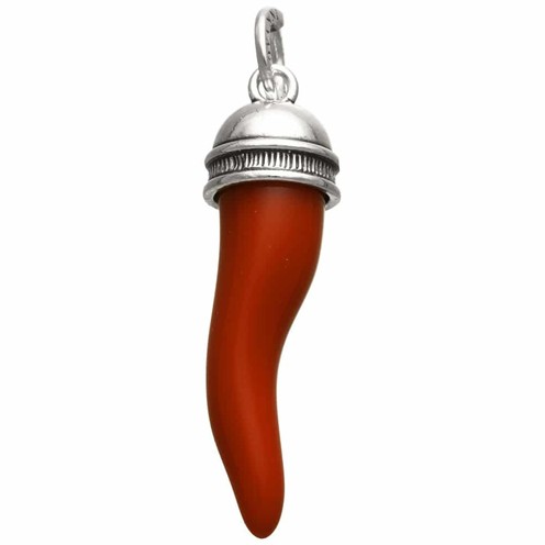 Charm Raspini Corno Rosso Cupola Grande - 10987