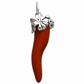 Charm Raspini Corno Rosso Quadrifoglio Grande - 10986