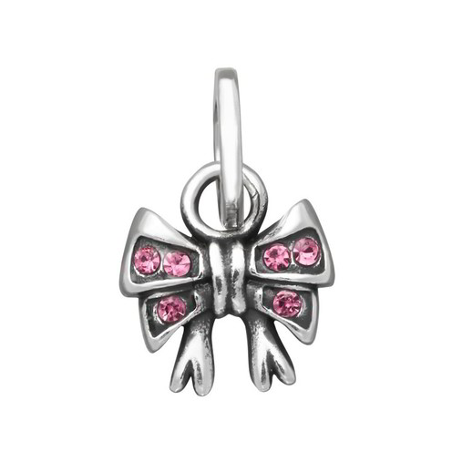Charm Raspini Mini Fiocco Crystal Rosa - 12194