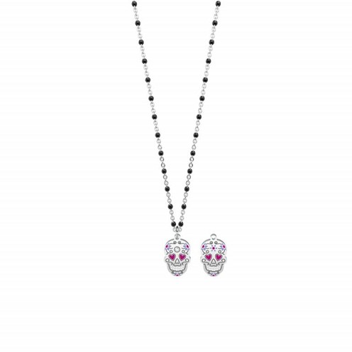 Bracciale in Acciaio con agata fucsia striata Componibile By You... - Gioielleria Amadori