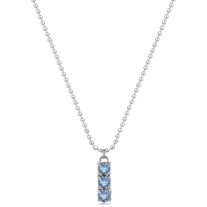 Jisensp Collana classica con catena lunga in acciaio inossidabile con