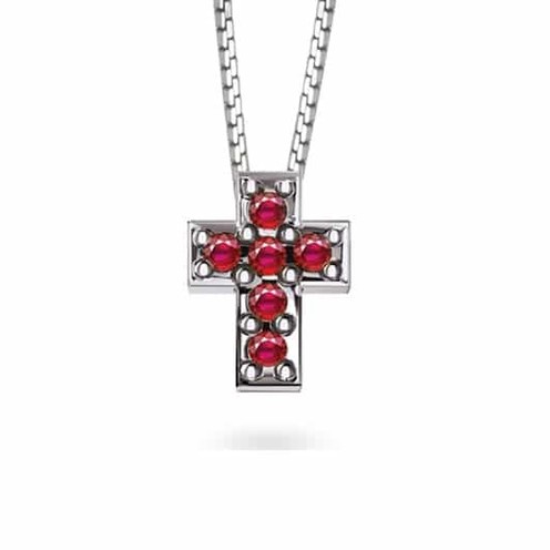 Collana DonnaOro Croce Rubino - DHPR7212