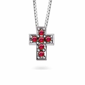 Collana DonnaOro Croce Rubino - DHPR7212