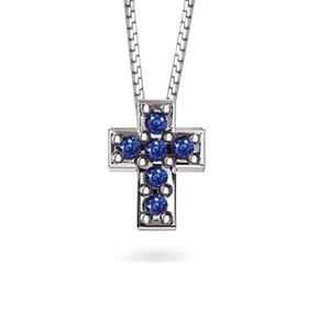Collana DonnaOro Croce Zaffiri - DHPZ7212