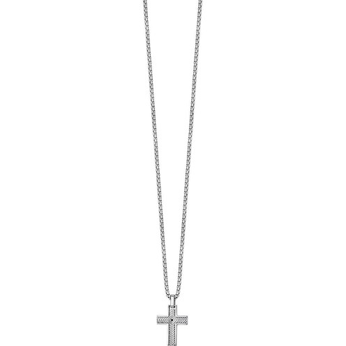 Collana Uomo In Argento Con Croce Zirconi Mabina Gioielli - Gioielleria