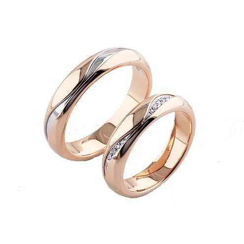 Coppia Fedi Nuziali Polello Linea Marea - 3349URB-DRB