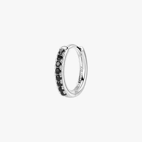 Brosway Orecchino Singolo Donna, Orecchino a Cerchio in Argento e Mystery Black | Collezione FANCY - FMB09