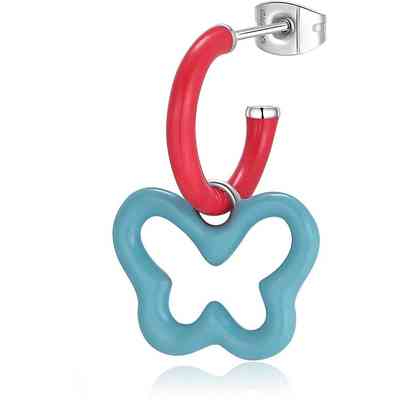 S'Agapõ Orecchino Singolo Donna In Acciaio 316L Con Simbolo Quadrifoglio - Collezione Smile, Modello SSM025. Gioiello Ipoallergenico Italiano, Idea Regalo In Confezione Originale. - 4