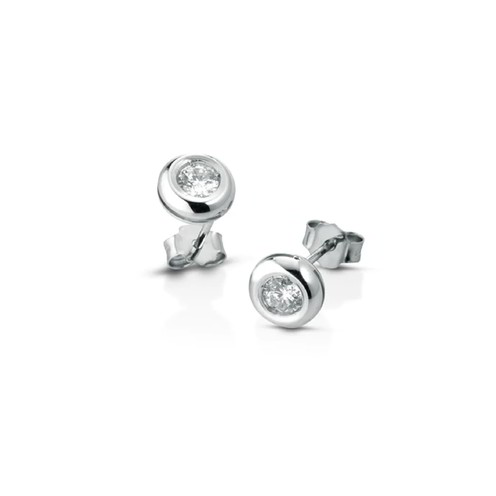 Coppia di Orecchini Punti Luce Celeste in argento 925 - Rainbow Collection (3mm