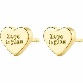 S'Agapõ Orecchini Donna, Orecchini a Lobo in Acciaio e Zirconi con Simbolo Cuore | Collezione Dazzly - SDZ99