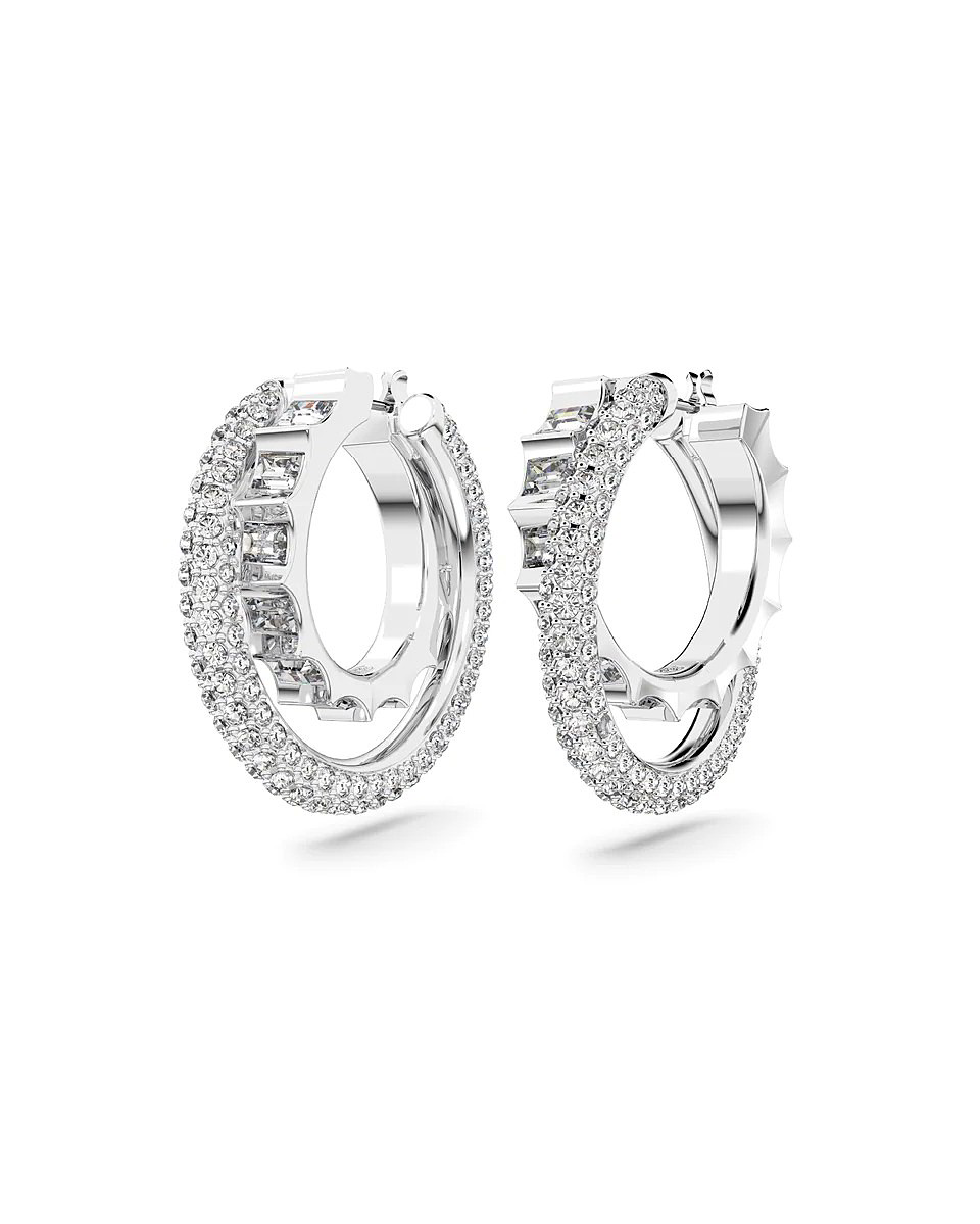 Orecchini A Fiore In Argento 925 Con Zirconi Bianchi - Borchie Donna Con Chiusura Omega - Firenze
