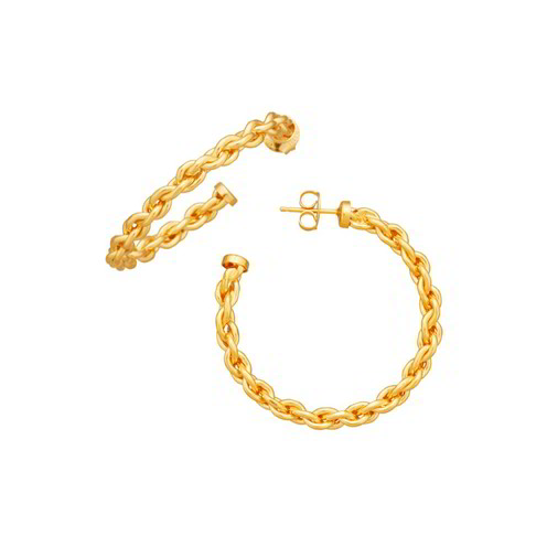 Orecchini Raspini Cerchio Catena Dorati Grandi - 12368