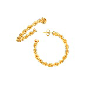 Orecchini Raspini Cerchio Catena Dorati Grandi - 12368