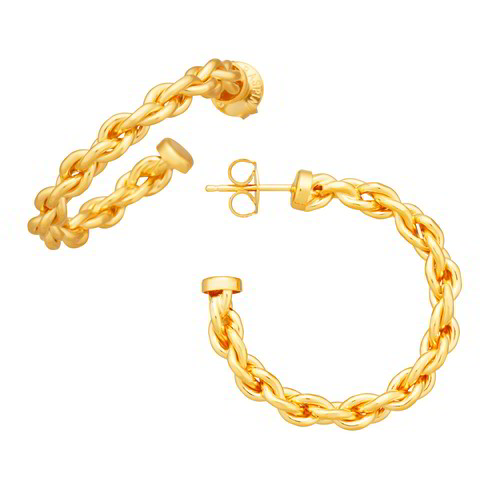 Orecchini Raspini Cerchio Catena Dorati Medi - 12367