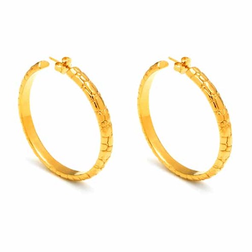 Orecchini Raspini Moon Crocodile Grandi Dorati - 11156