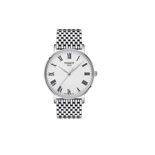 Orologio Tissot Everytime T143.410.16.033.00, Quarzo Uomo, Cassa 40mm Acciaio, Quadrante Bianco, Cinturino Pelle Nero