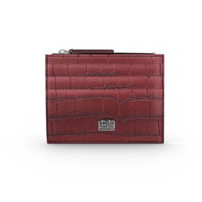Portacarte Giovanni Raspini Zip Pelle Croco Borgogna - L0030 Portacarte Giovanni Raspini Zip Pelle Croco Borgogna - L0030